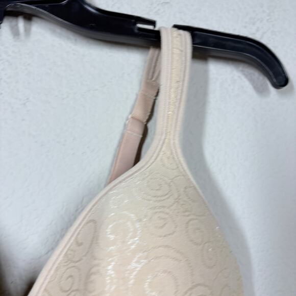 Bali Size 34C Comfort Revolution Bra Cream Padded Wire Free Adjustable Straps - Picture 6 of 9